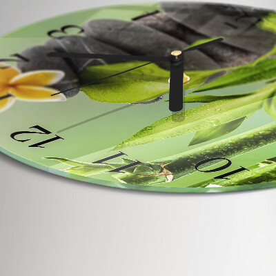 Wanduhr rund Bambussteine