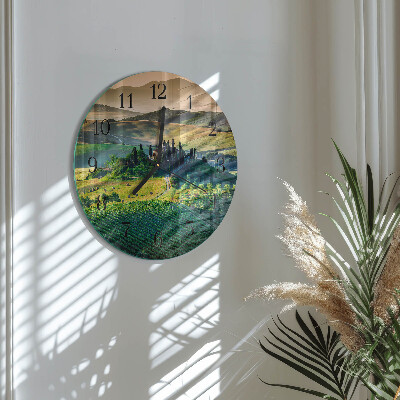 Wanduhr rund Landschaft