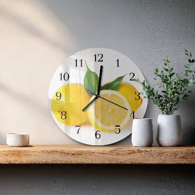 Wanduhr rund Zitronen
