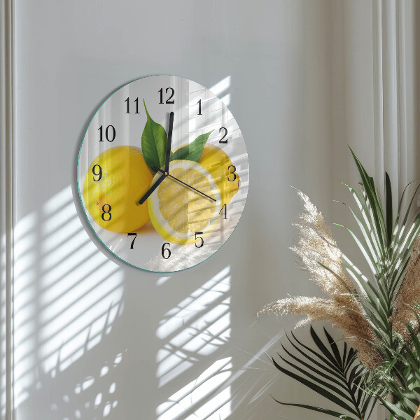 Wanduhr rund Zitronen