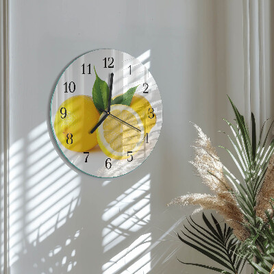 Wanduhr rund Zitronen