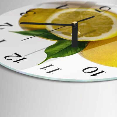 Wanduhr rund Zitronen