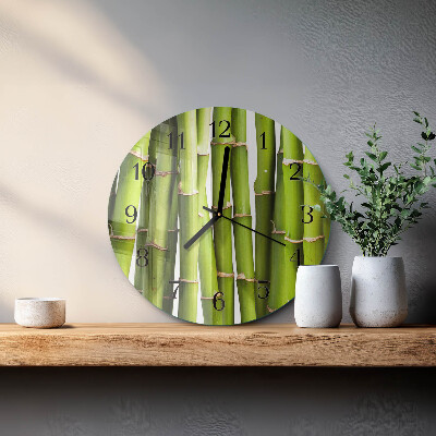 Wanduhr rund Bambus