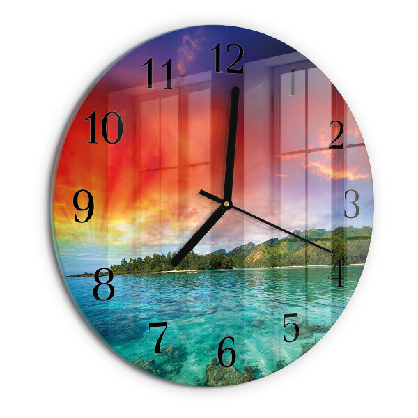 Wanduhr rund Landschaft