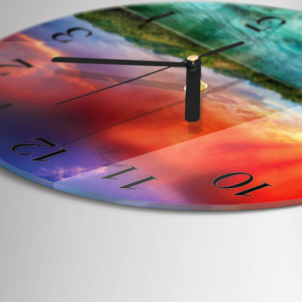 Wanduhr rund Landschaft