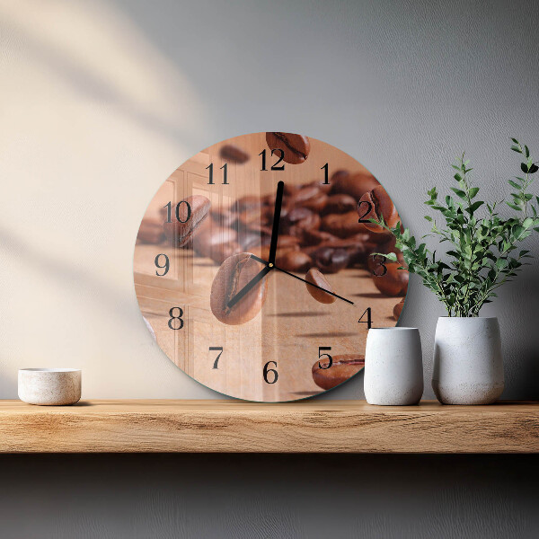 Wanduhr rund Kaffeebohnen