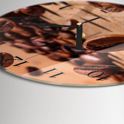 Wanduhr rund Kaffeebohnen
