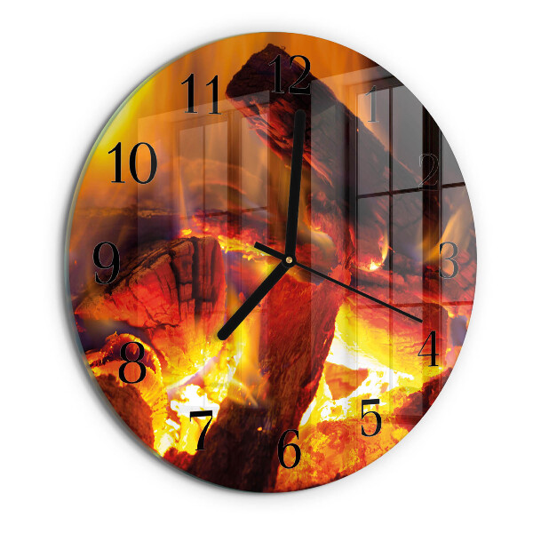 Wanduhr rund Feuer