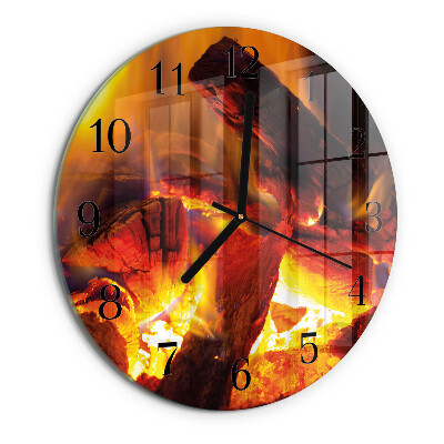 Wanduhr rund Feuer