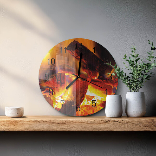 Wanduhr rund Feuer