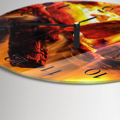Wanduhr rund Feuer