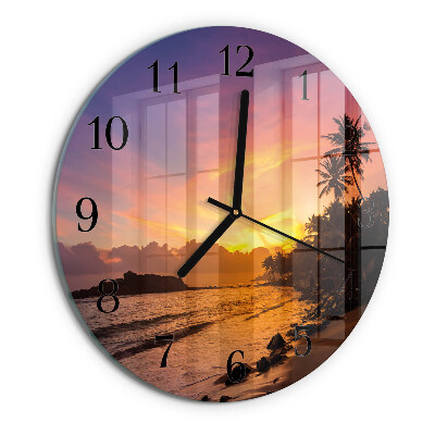 Wanduhr rund Sonnenuntergang