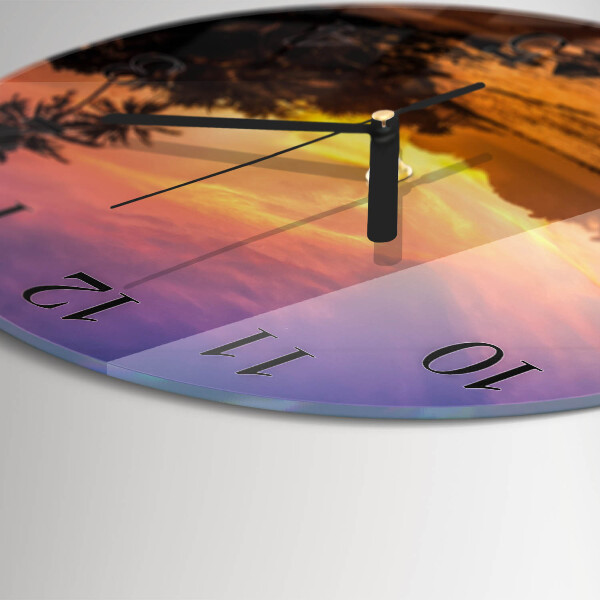 Wanduhr rund Sonnenuntergang