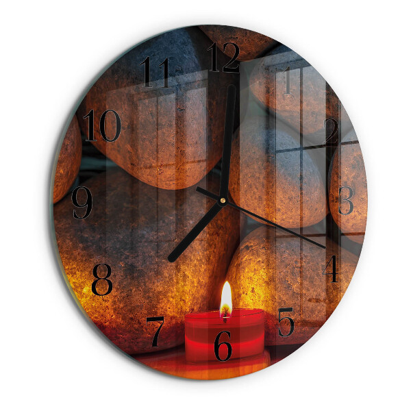 Wanduhr rund Steine