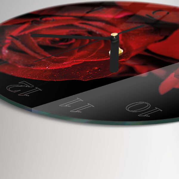 Wanduhr rund Rose