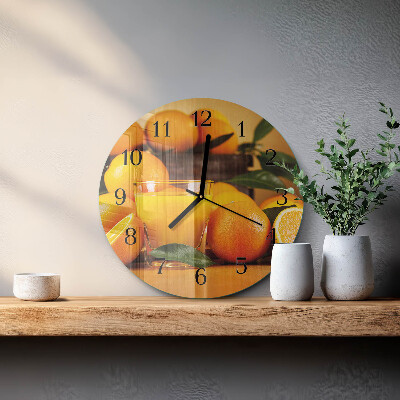 Wanduhr rund Orangen