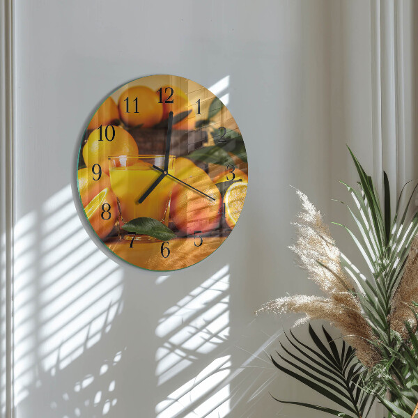 Wanduhr rund Orangen