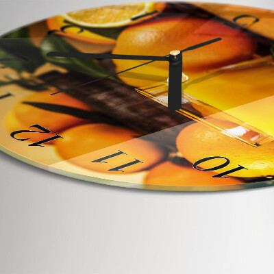 Wanduhr rund Orangen