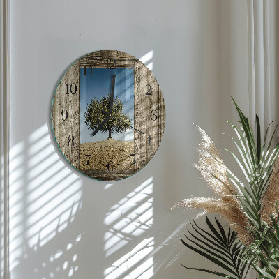Wanduhr rund Baum