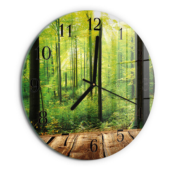 Wanduhr rund Wald