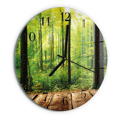 Wanduhr rund Wald