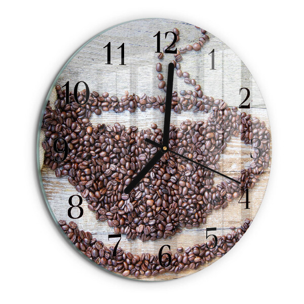 Wanduhr rund Kaffeebohnen