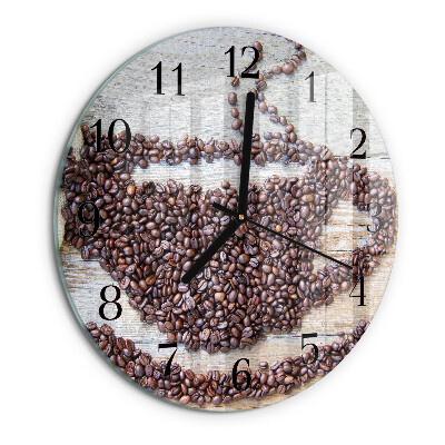 Wanduhr rund Kaffeebohnen