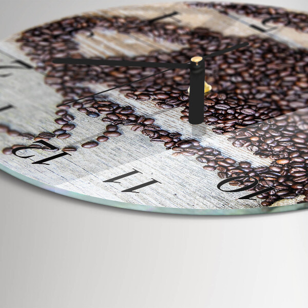 Wanduhr rund Kaffeebohnen
