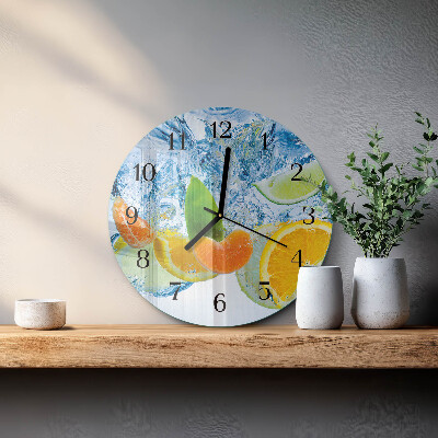 Wanduhr rund Zitruspflanze