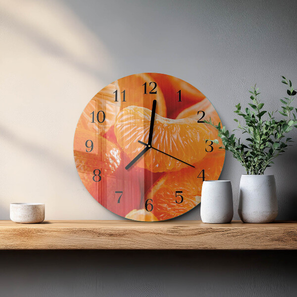 Wanduhr rund Mandarinen