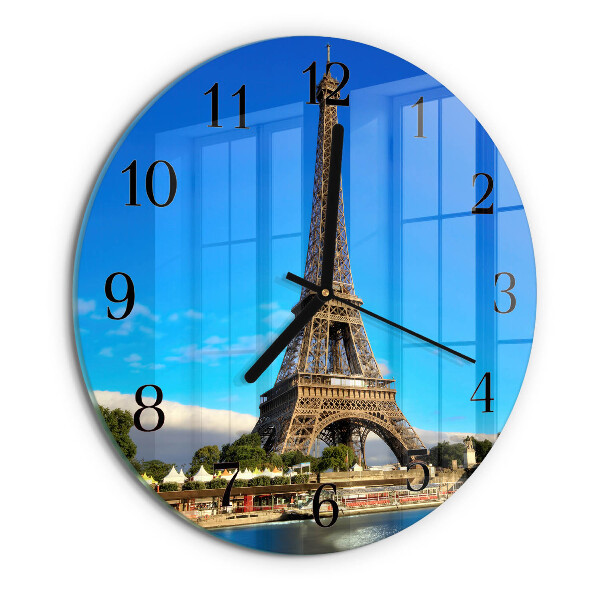 Wanduhr rund Eiffelturm Paris