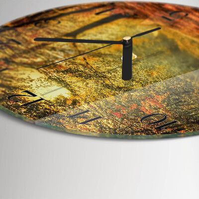 Wanduhr rund Herbst im Wald