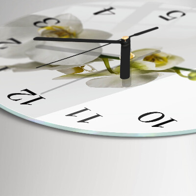 Wanduhr rund Orchidee