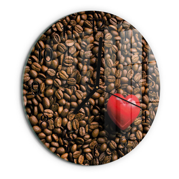 Wanduhr rund Kaffeebohnen