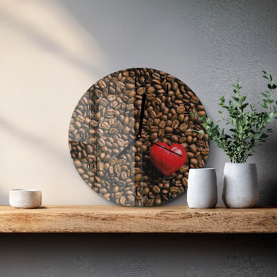 Wanduhr rund Kaffeebohnen