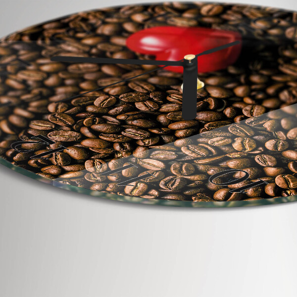 Wanduhr rund Kaffeebohnen