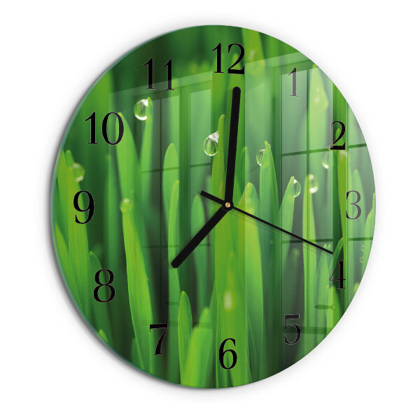 Wanduhr rund Gras