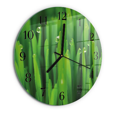 Wanduhr rund Gras