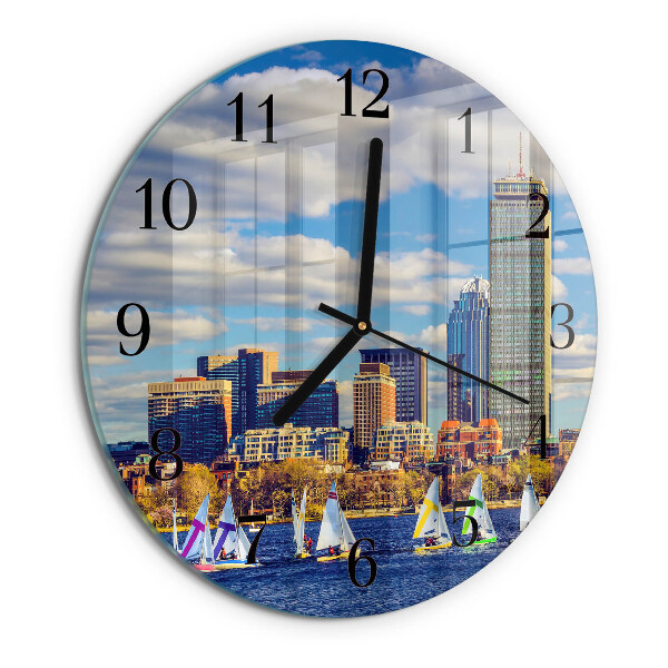 Wanduhr rund Segelboote