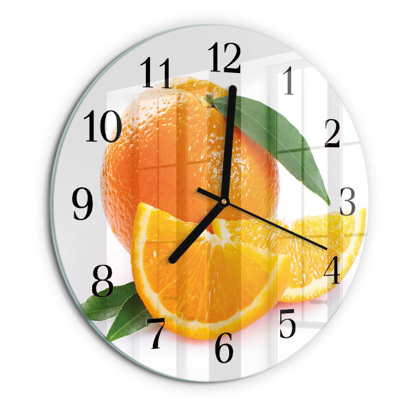 Wanduhr rund Orangen