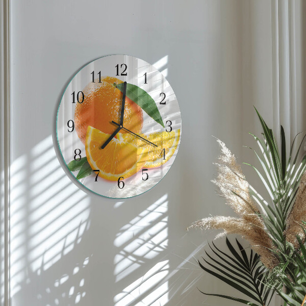 Wanduhr rund Orangen
