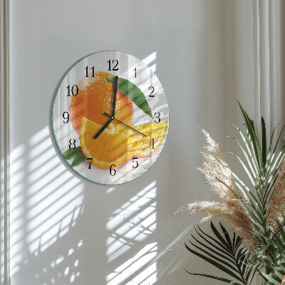 Wanduhr rund Orangen