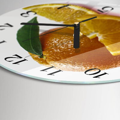 Wanduhr rund Orangen