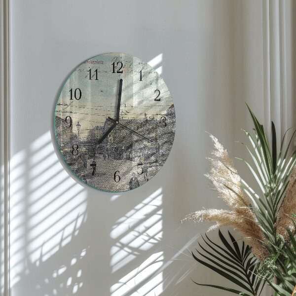 Wanduhr rund Postkarte