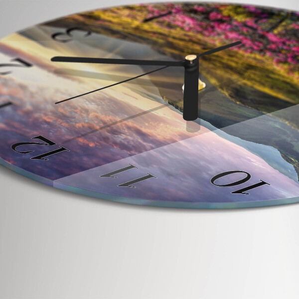 Wanduhr rund Landschaft