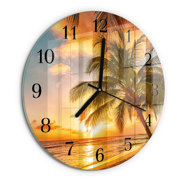 Wanduhr rund Sonnenuntergang