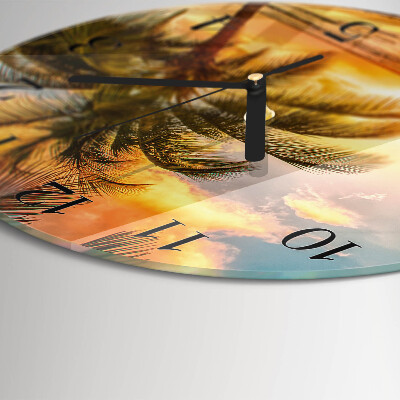 Wanduhr rund Sonnenuntergang