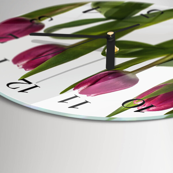 Wanduhr rund Tulpen