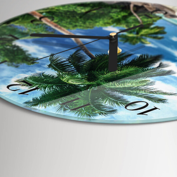 Wanduhr rund Palmen