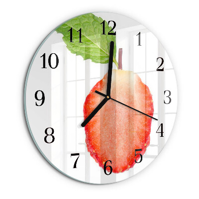 Wanduhr rund Erdbeere